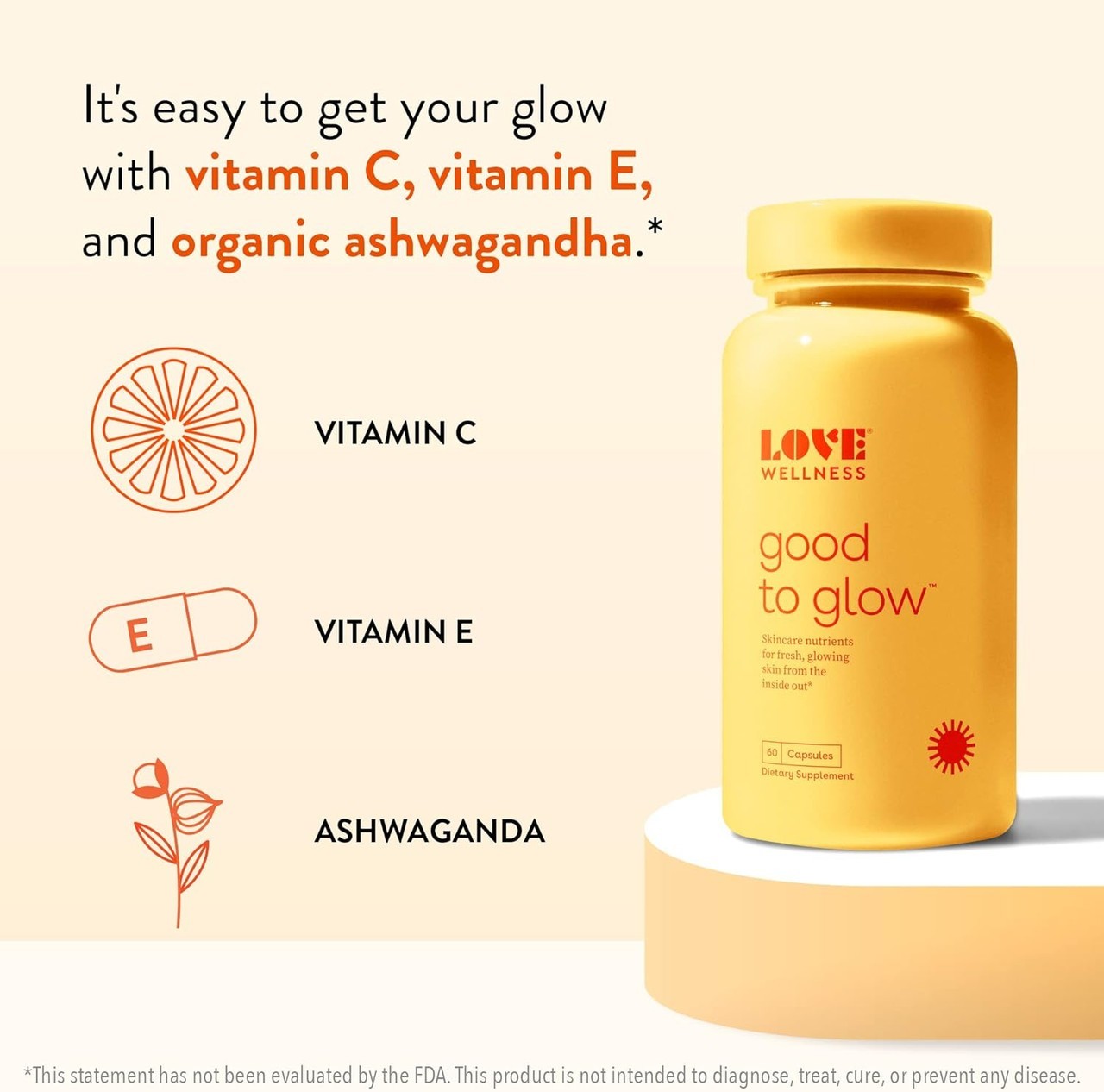 Love Wellness Good To Glow, 60 Caps (2 SET) Exp 5/27 Previous Packaging