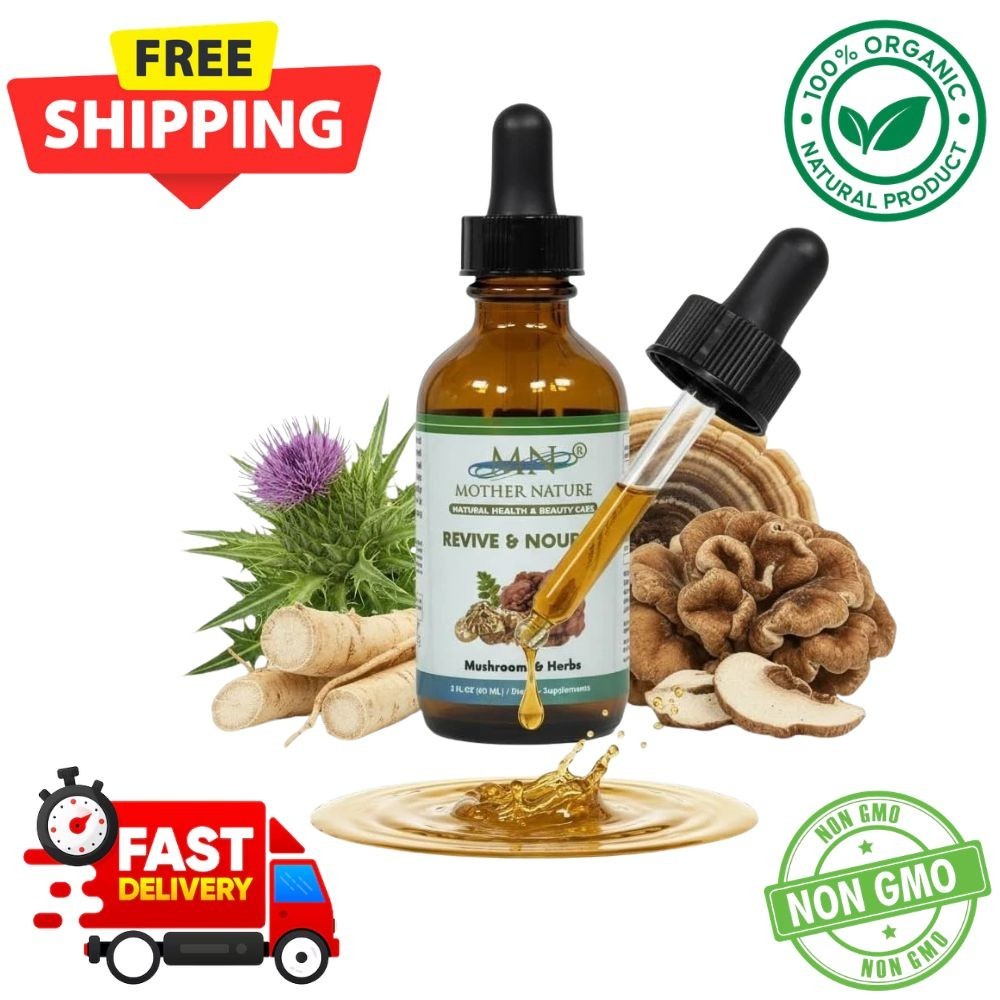 Mother Nature Revive & Nourish Mushroom & Herbs Dietary Supplement – 60 ml