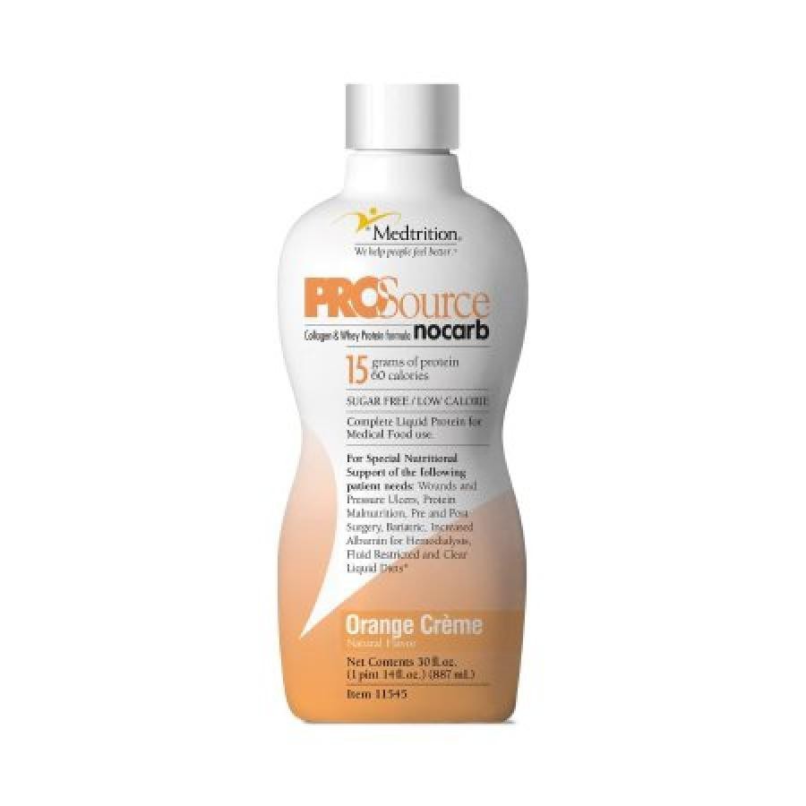 ProSource NoCarb Protein Supplement Orange Cream 32 Oz. Bottle Ages 9 & Up, 4 Ct