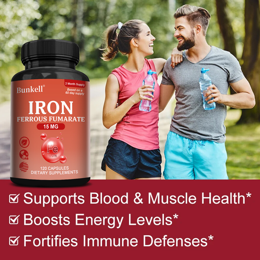 Iron 14mg 30/60/120 Capsules Iron Ferrous Fumarate Quality Supplement