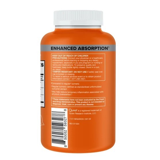 Qunol Turmeric 1,500 mg 220 Capsules – 110 Day Supply 95% Curcuminoids Exp:03/27