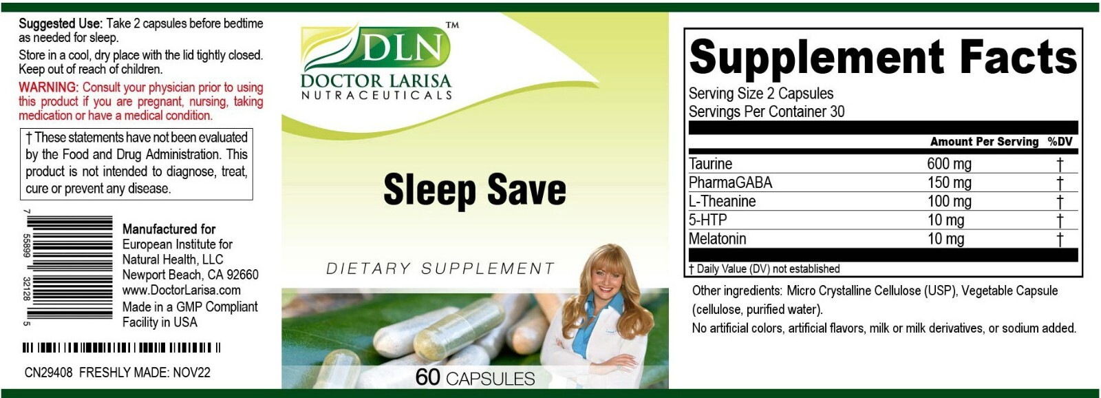 Sleep Save™ by Doctor Larisa Nutraceuticals