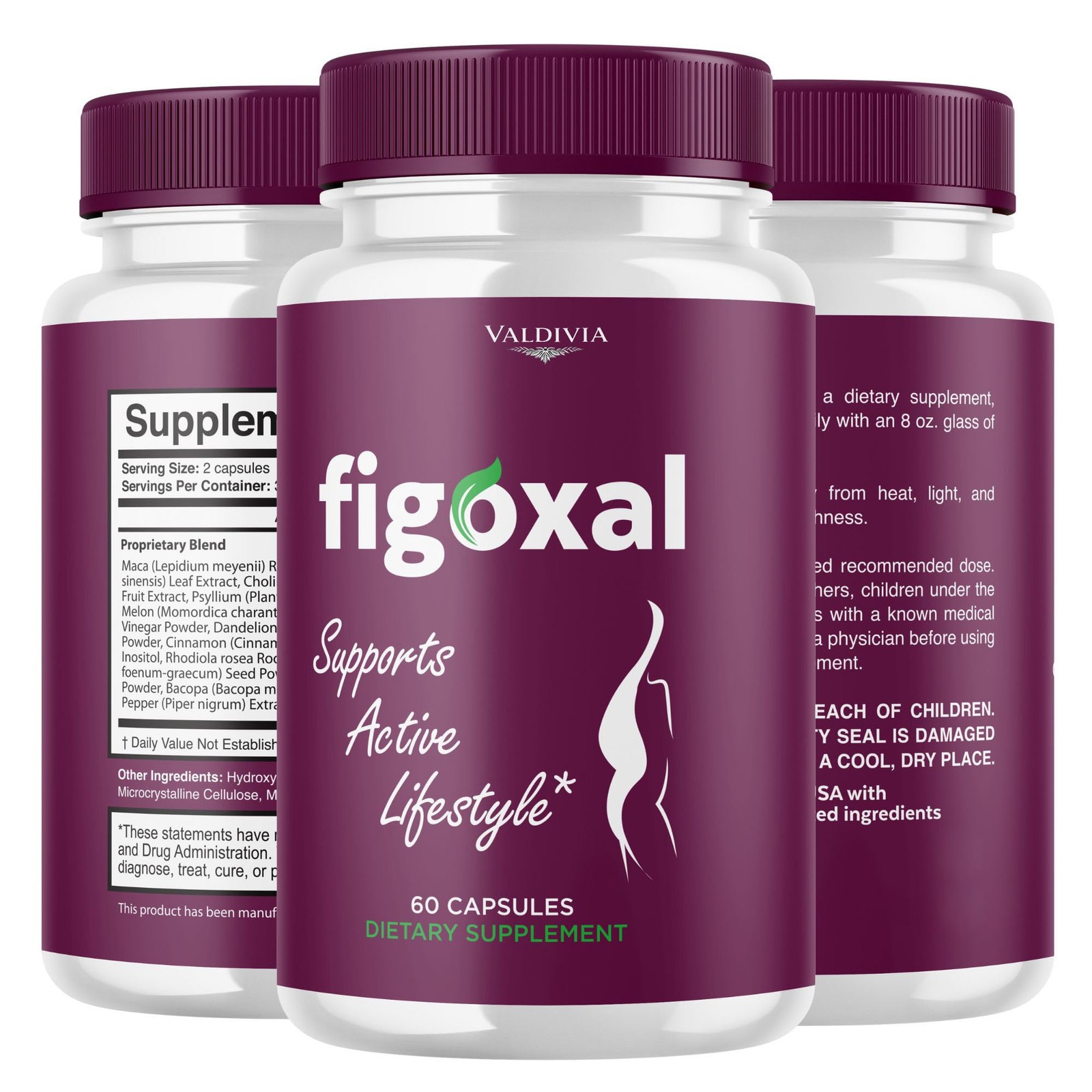 Figoxal Digestive Health Balance Supplement Capsules Gut Support 1 Pack 60Ct
