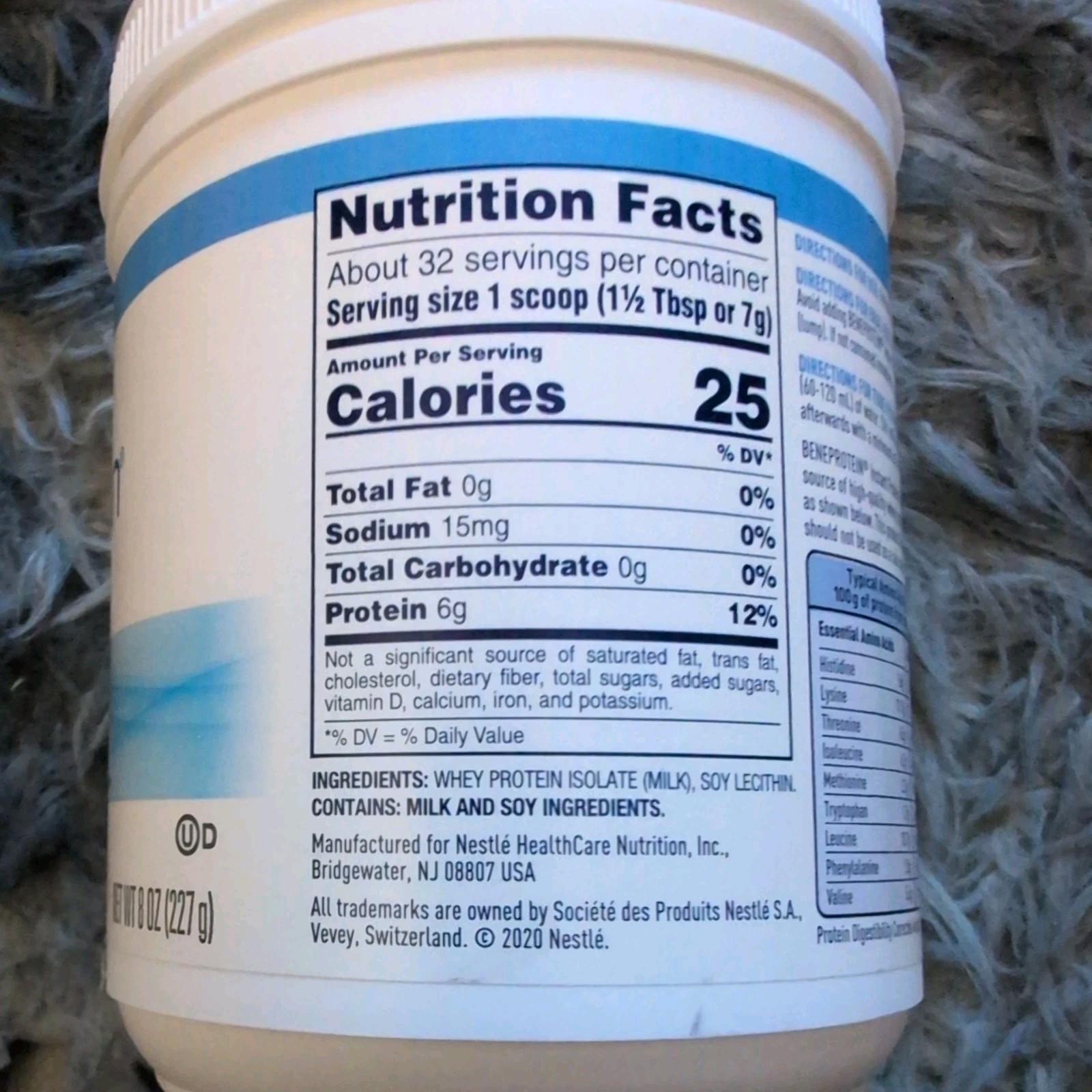 Nestle Beneprotein Protein Supplement Unflavored 8 oz Can EXP 3/26 – 11/26 NEW