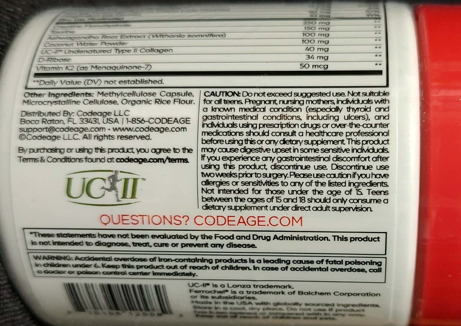 Teen Athlete Multivitamin Vitamins Sport Codeage Dietary Supplement Capsules