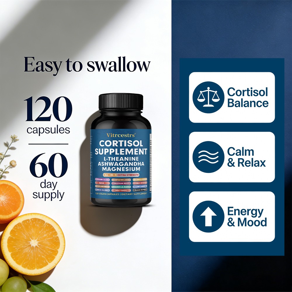 Cortisol Balance with L-Theanine & Magnesium Easy to swallow 30/60/120 Capsules