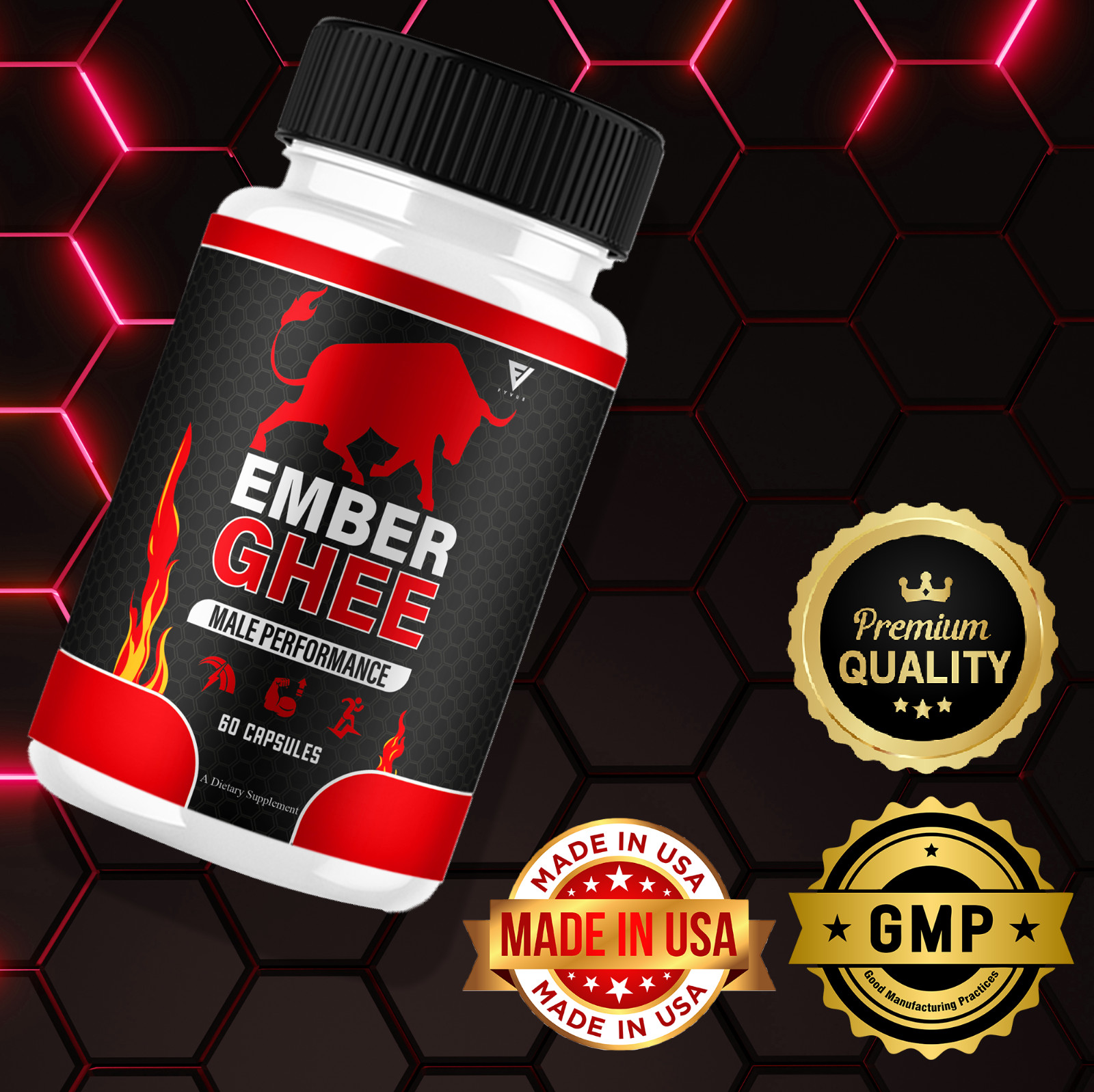 (5 Pack) Ember Ghee Max Performance Supplement EmberGhee Capsules (300 Capsules)