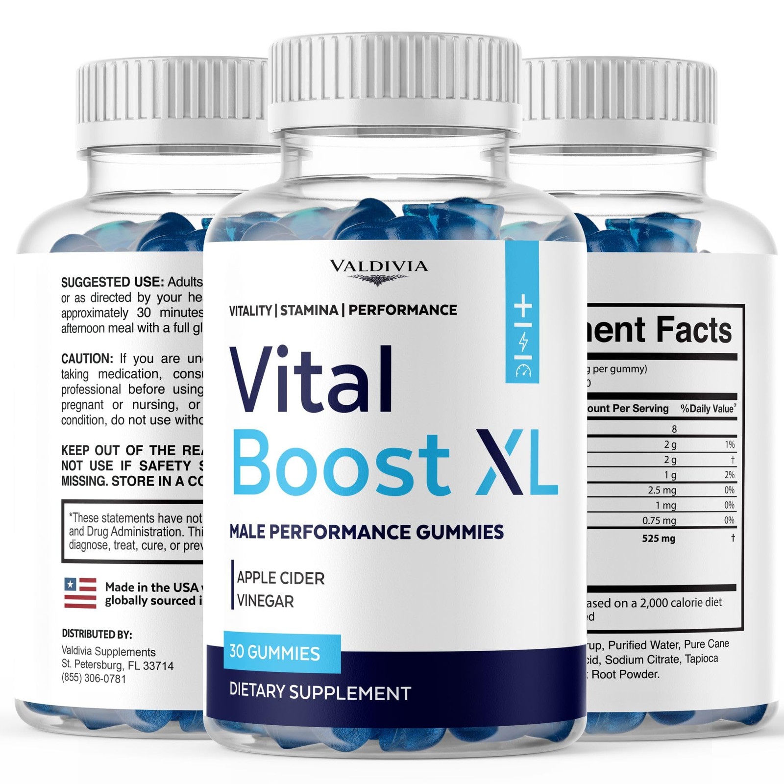 VitalBoost XL Men Daily Wellness Gummies Energy Vitality 5 Pack 150Gt