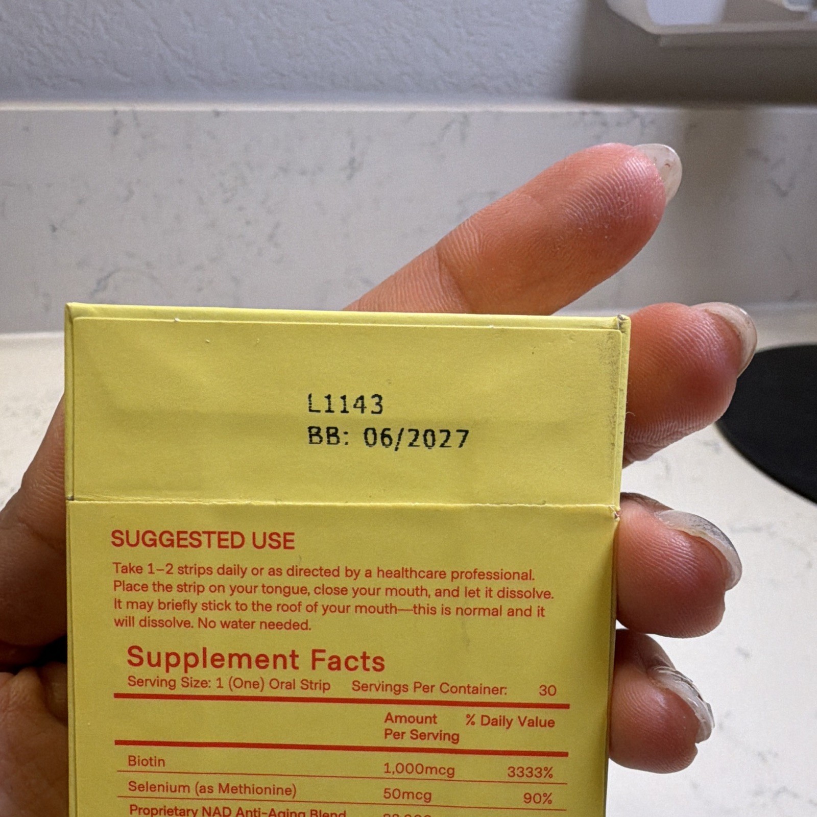 stripsii NAD Anti-Aging Oral Dissolving Strips Tropical Glow 30ct Exp 06/2027