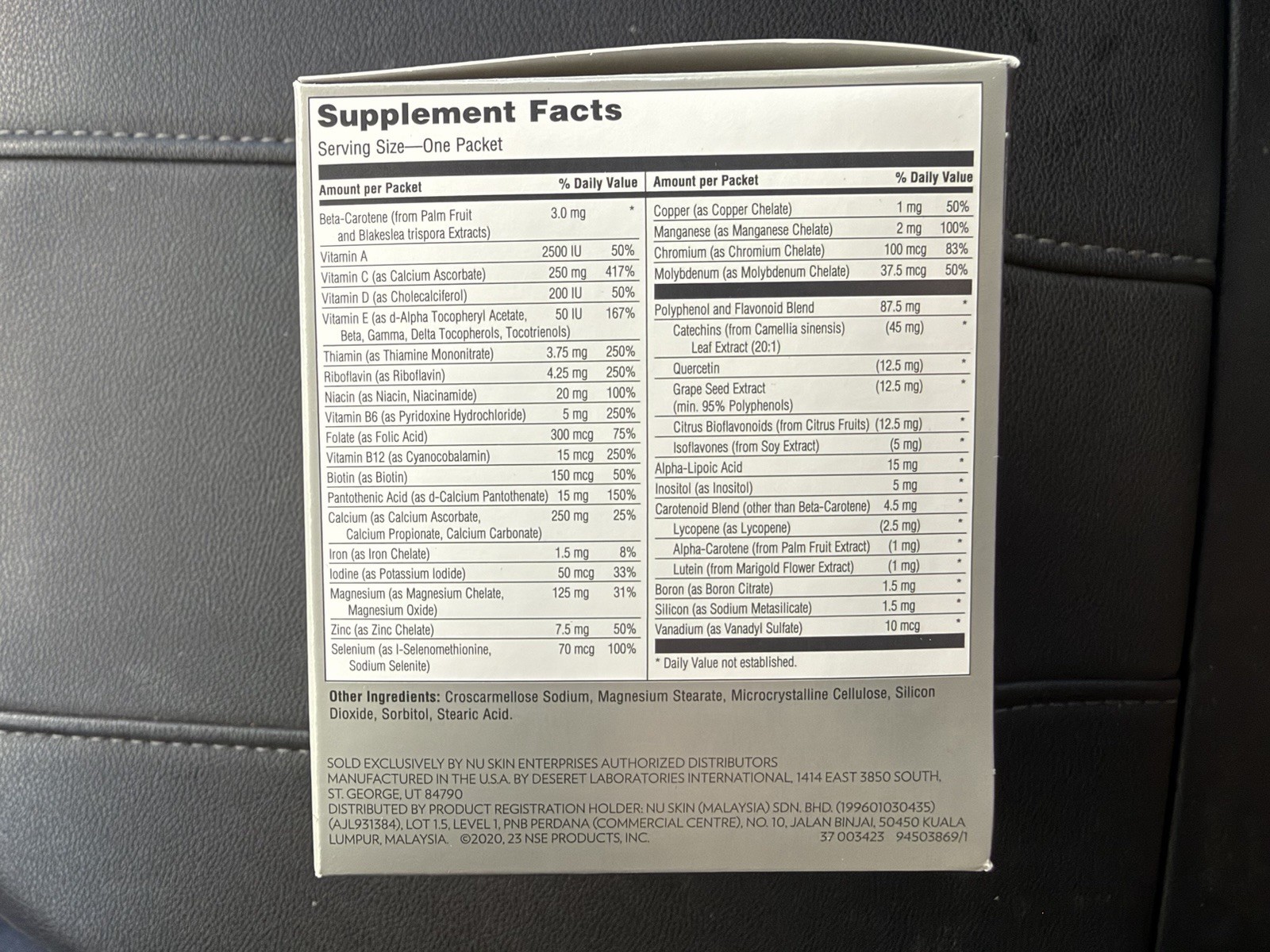 Nu Skin NuSkin Pharmanex LifePak Health Supplement – 30 Tablets Exp 03/2028