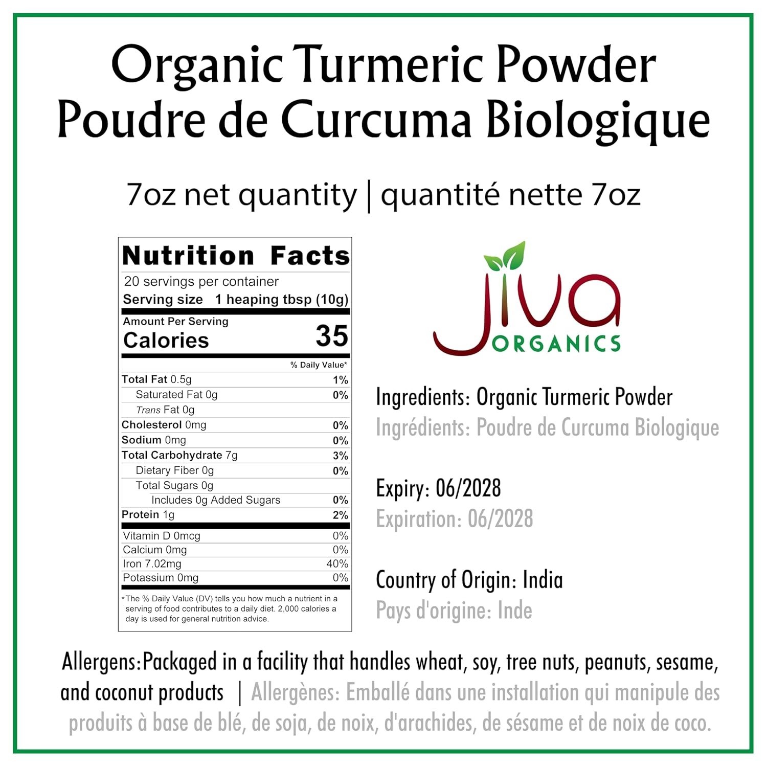 Polvo Orgánico de Cúrcuma – Curcuma Organica en Polvo Turmeric Powder 8Oz ys new