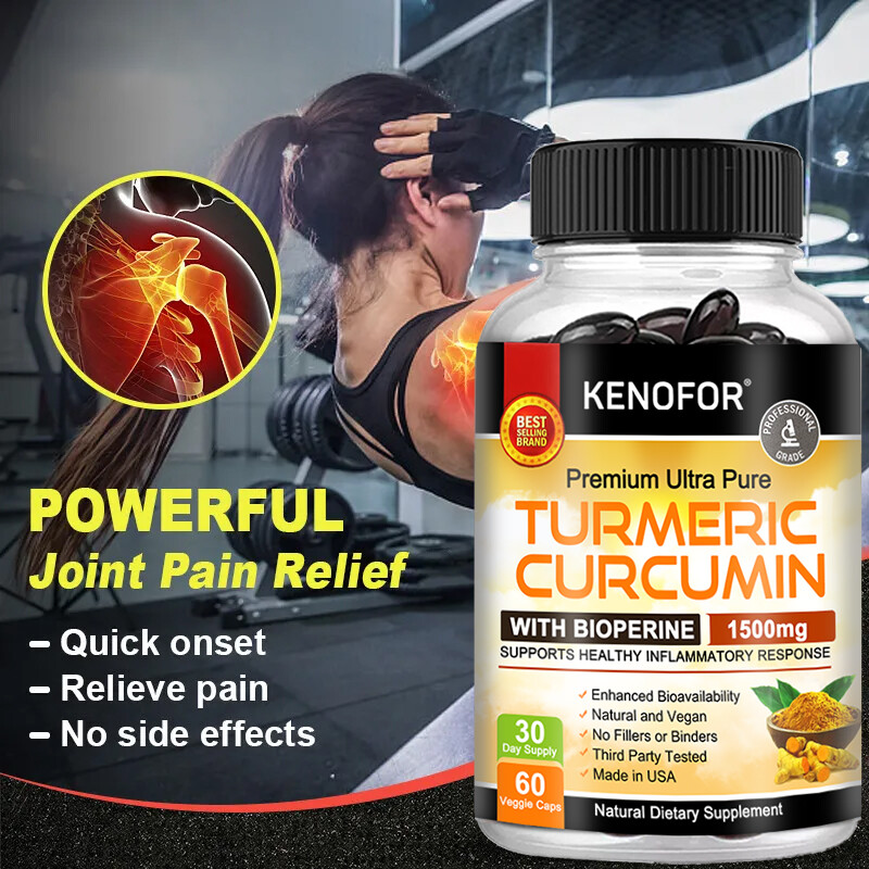 Curcumin Ginger + Black Pepper Joint Pain Maximum Strength 60 Capsules