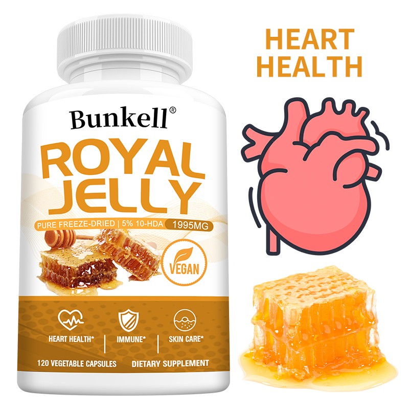 Royal Jelly Capsules 1995mg Equivalent,Heart,Immune & Skin Support, 120 Veg Caps