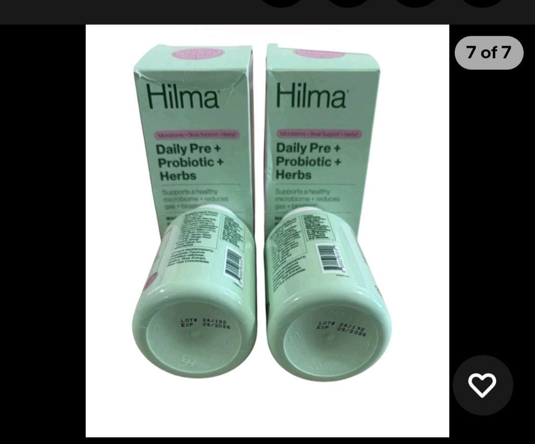 Hilma Daily Pre Probiotic Herbs 180 Capsules Support Gut Health 3 Pack Exp 09/26