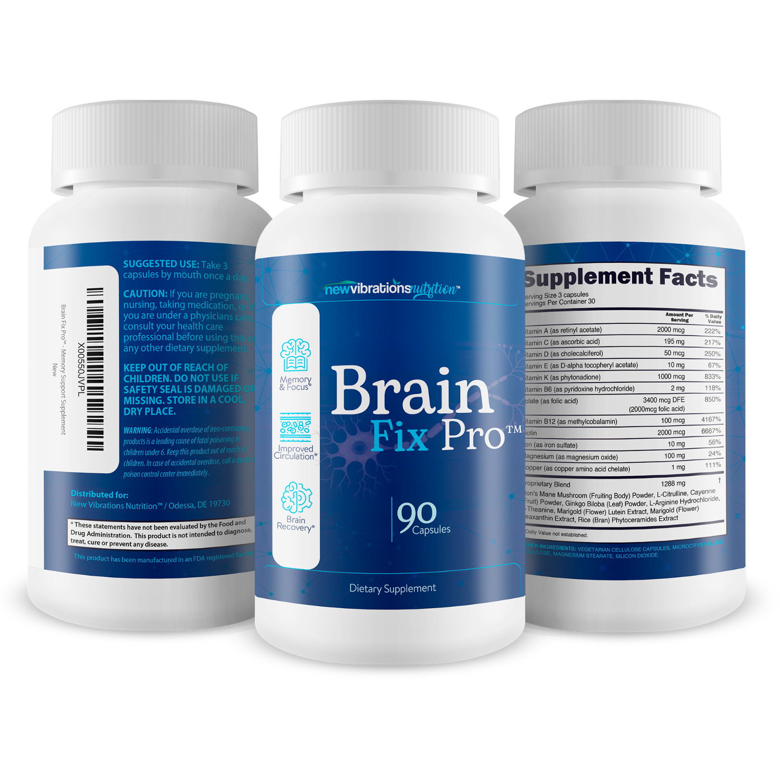 Brain Fix Pro – Our Best Memory and Focus Supplements – Brain Booster Support