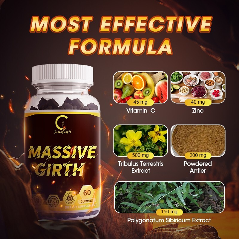 Massive Girth Gummies, Grow Naturally Enlarge Male Enhancing Supplement