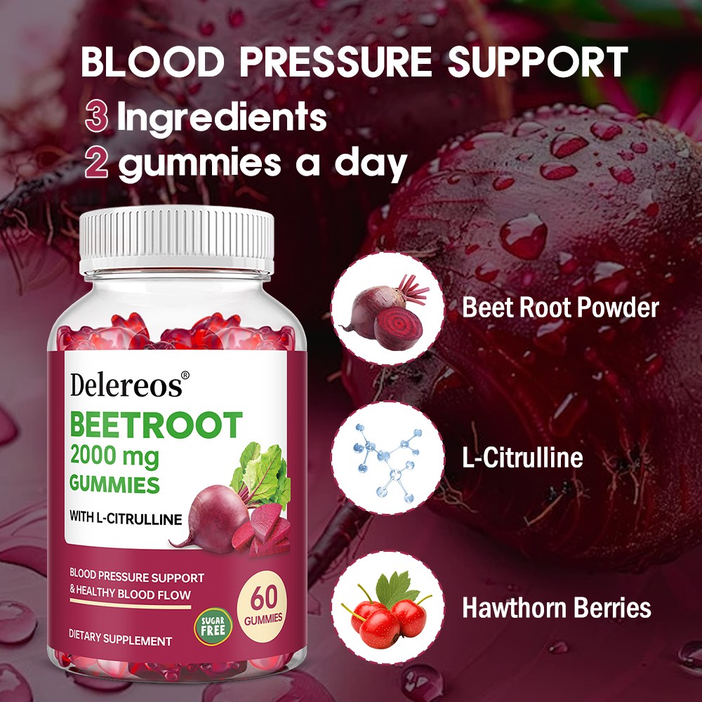 Beetroot 2000mg With L-Citrulline,Supports Healthy Blood Flow 60 Gummies