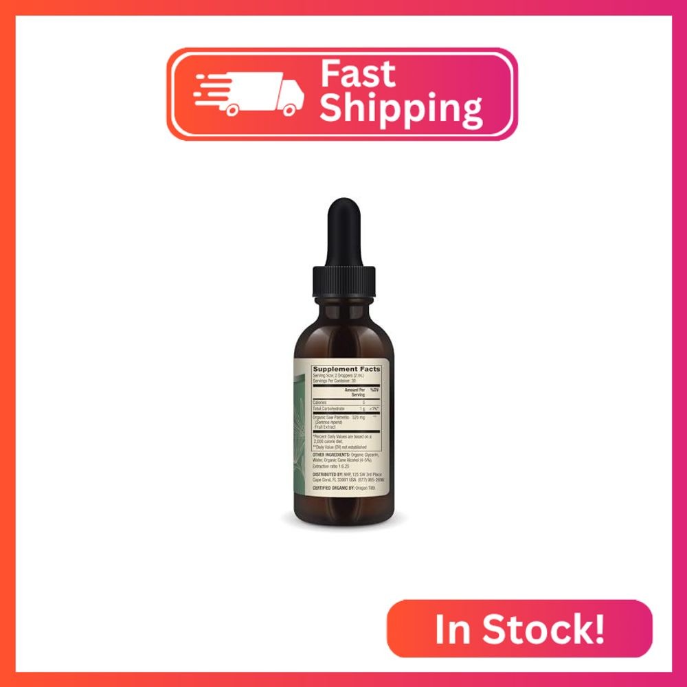 Dr. Mercola Saw Palmetto Liquid Drops, 2 Fl. Oz. (60 mL), 30 Servings, Dietary S