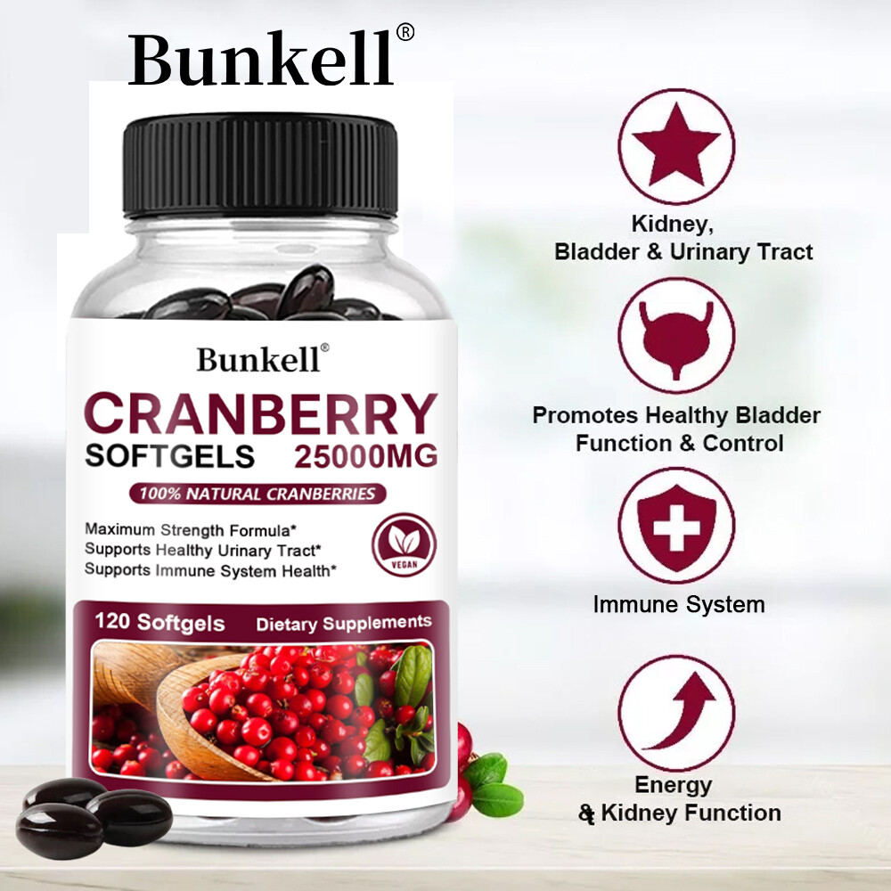 Cranberry Softgels | Maximum Strength | 25,000 mg + Vitamin C