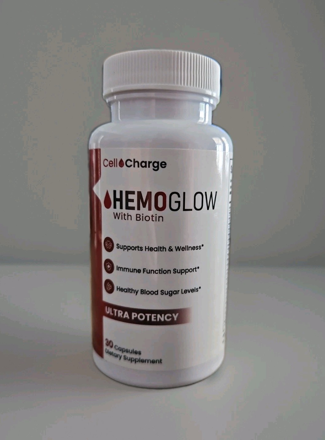 2X Cell Charge HemoGlow Ultra Potency Capsules 30 Biotin Immune Blood Sugar 8/27