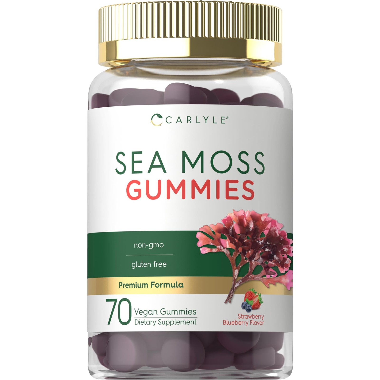 Carlyle Sea Moss Gummies | 70 Count | for Men and Women | Strawberry Blueberry F