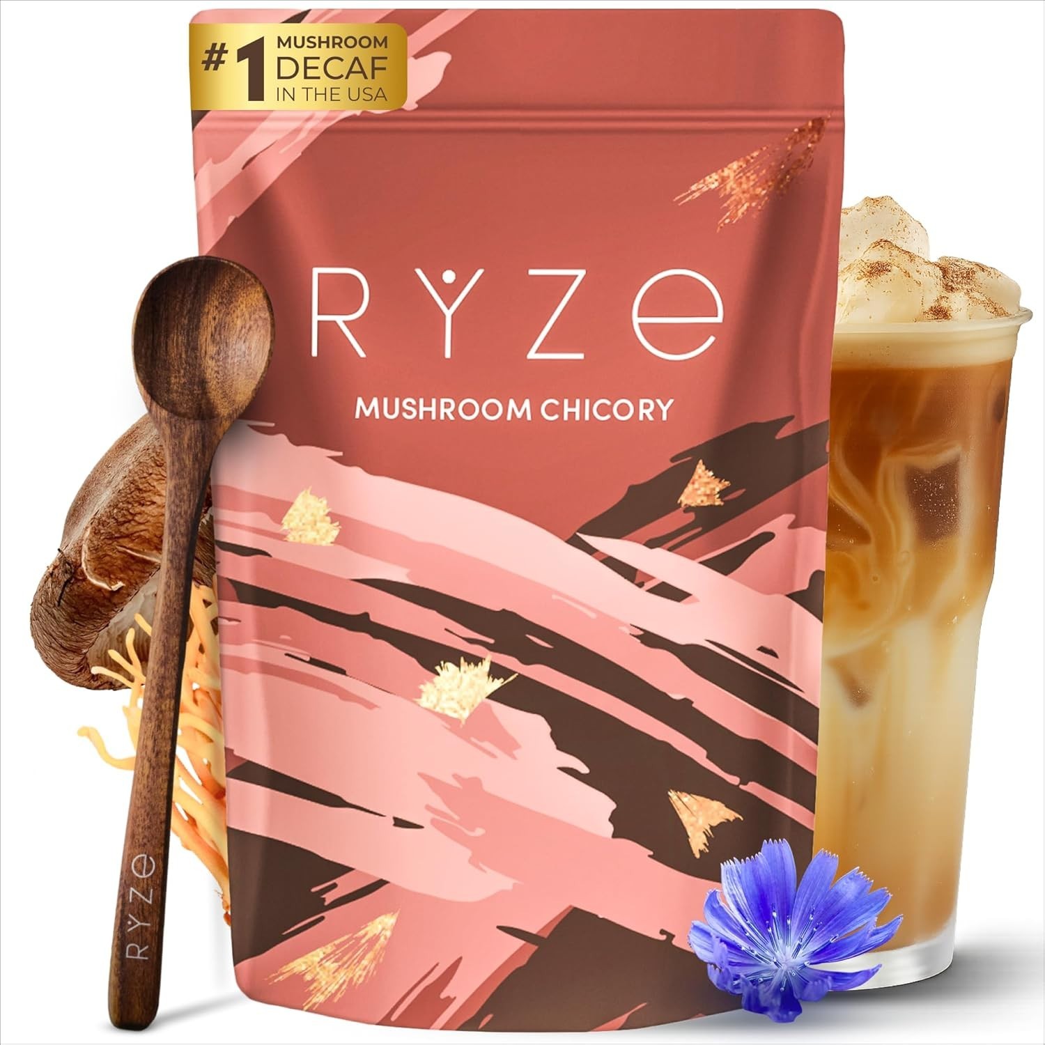 Mushroom Chicory with 6 Organic Adaptogenic Mushrooms, Keto Decaf Alternative…