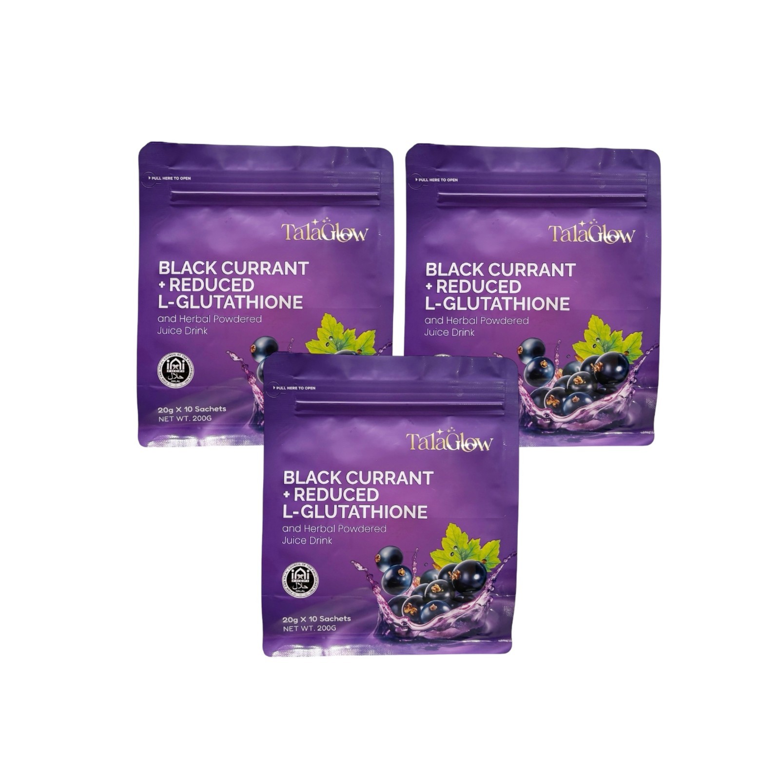 Tala Glow Black Currant + L-Glutathione Herbal Drink 10 Sachets 20g