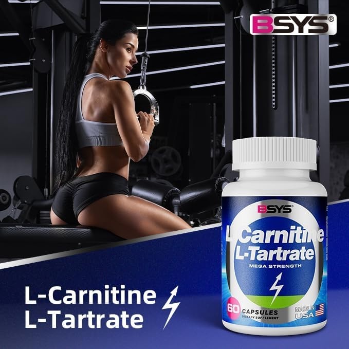 L-Carnitine for Adult, Fitness Exercise 60 Capsules 500 mg Energy Supplement