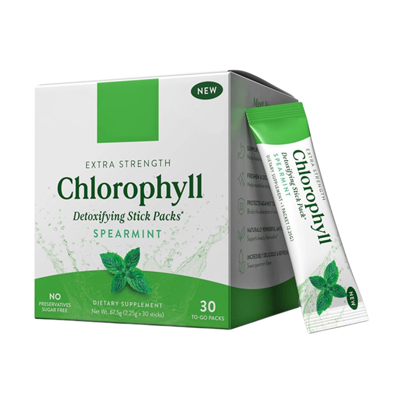 Chlorophyll Stick Packs: Supercharge Your Detox and Boost Gut Health 30pcs Stick