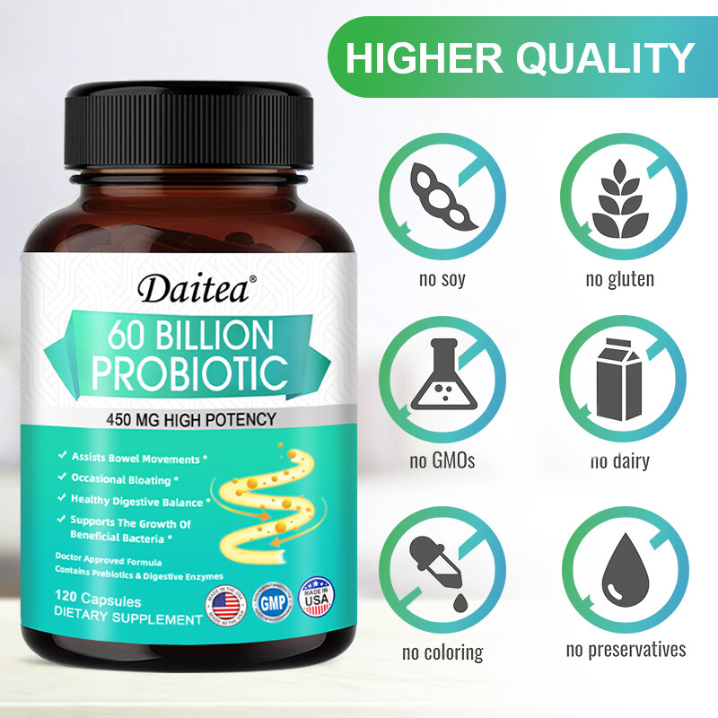 Probiotic & Prebiotic 60 Billion CFU Potency Immune Health 30 To 120 Capsules