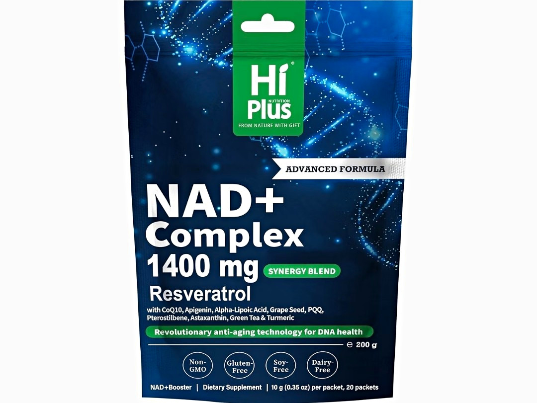 Hi Plus NAD+ Complex Powder 1400mg Resveratrol Blend 200g 20 Packets