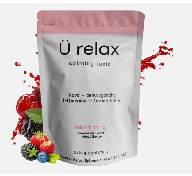 U Relax Calming Tonic- 15 Packets MIXED BERRY Flavor Relax Calming Drink