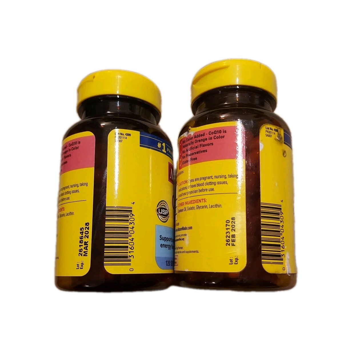Lot Of 2 Nature Made CoQ10 120 Softgels EXP-2/2028