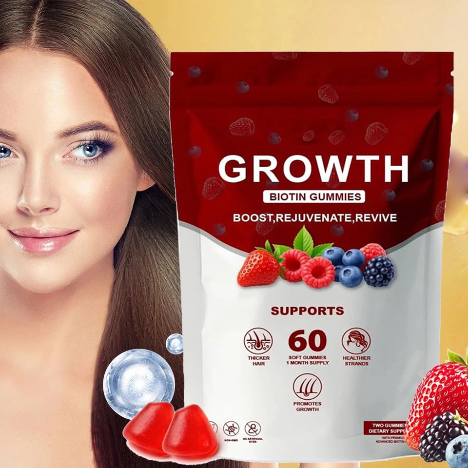 Hair Growth Gummies – Biotin Vitamins Plant Extracts, Supports Health