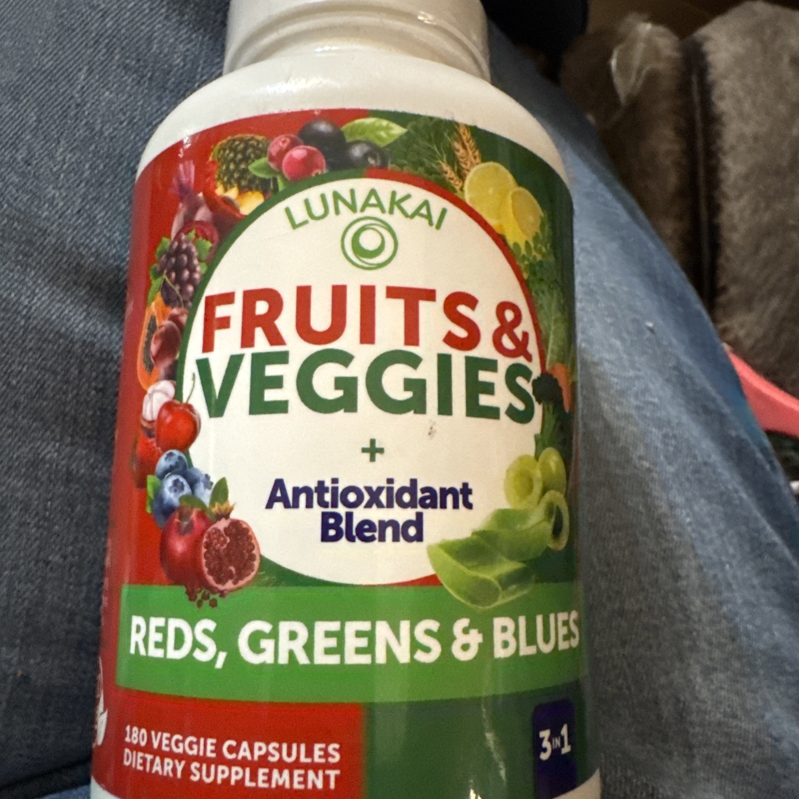 Lunakai USA Made Superfood Fruits & Veggies + Antioxidant Blend 180 Capsules