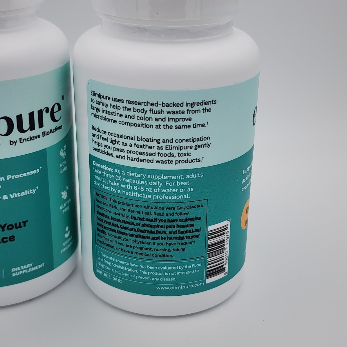 bottles 1-3 Elimipure Gut Cleanse & Restore Supplement 90 capsules hot sealed