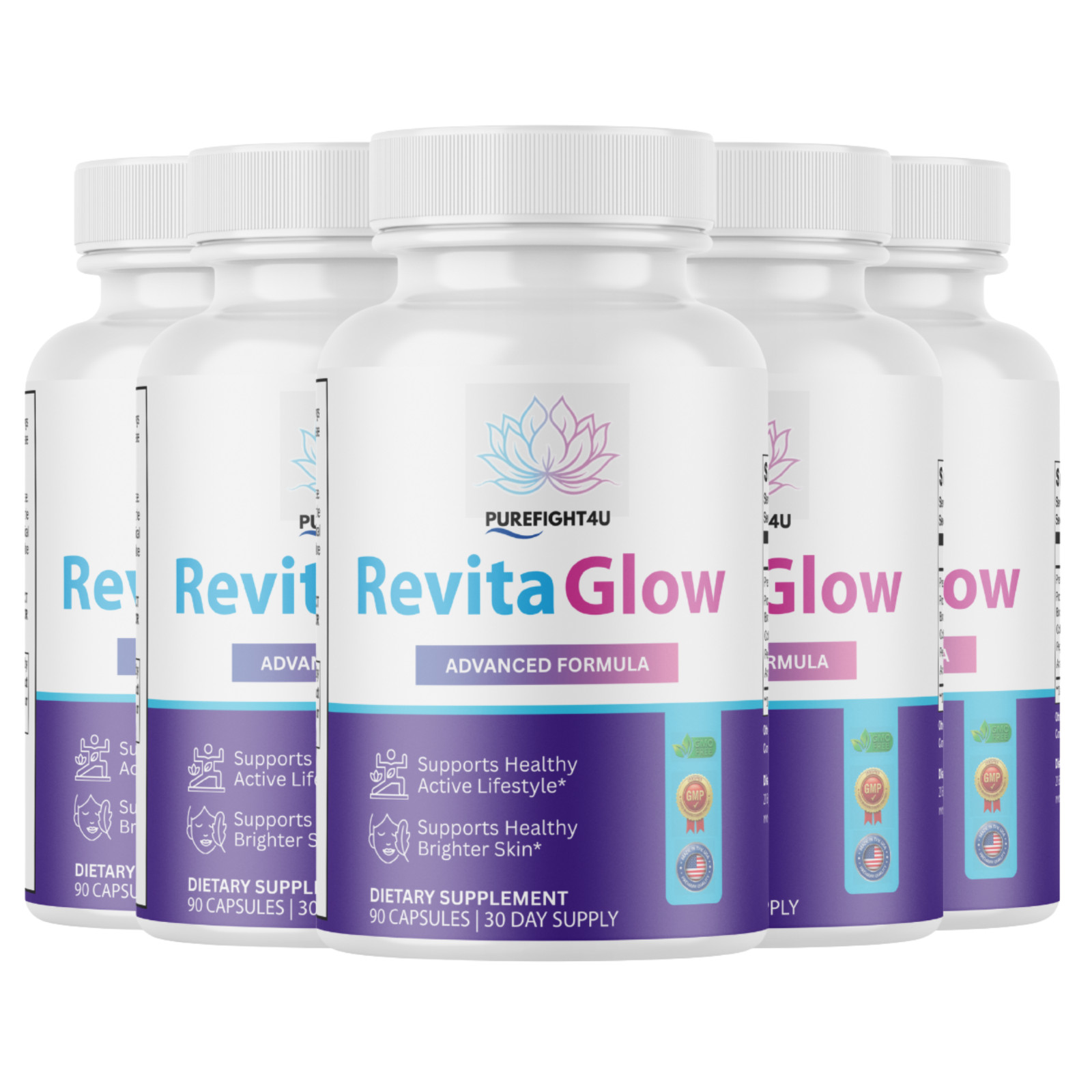 Revita Glow Supports Healthy Brighter Skin Supplement – 5 Bottles