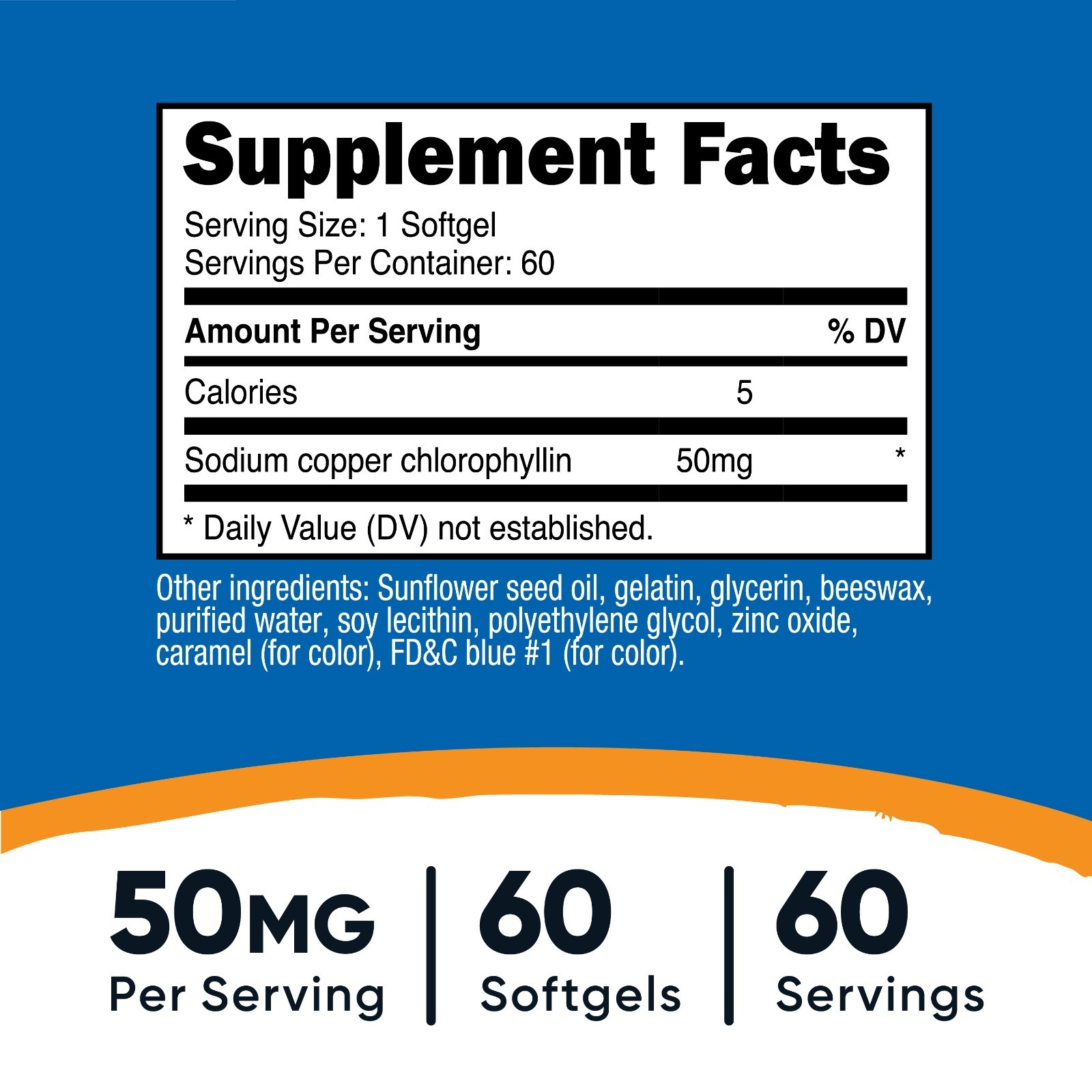 Nutricost Chlorophyll (50mg) 60 Softgels – Gluten-Free
