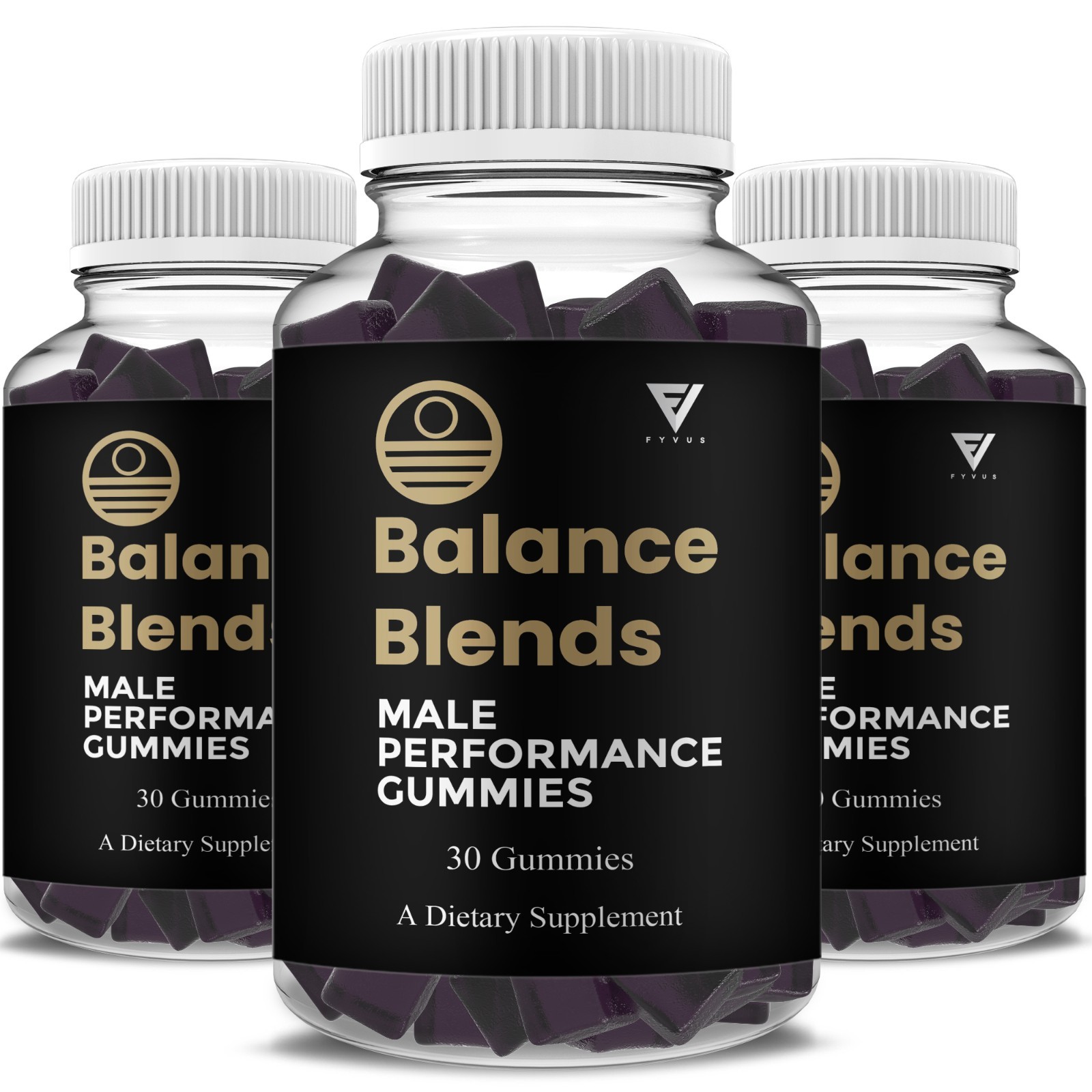 (3 Pack) Balance Blends Male Performance Gummies, BalanceBlends (90 Gummies)