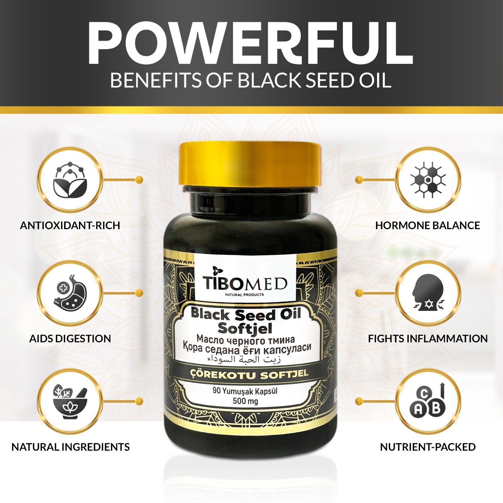Halal Black Seed Oil 100% Pure Natural Cold Pressed Cumin Nigella Sativa Non GMO