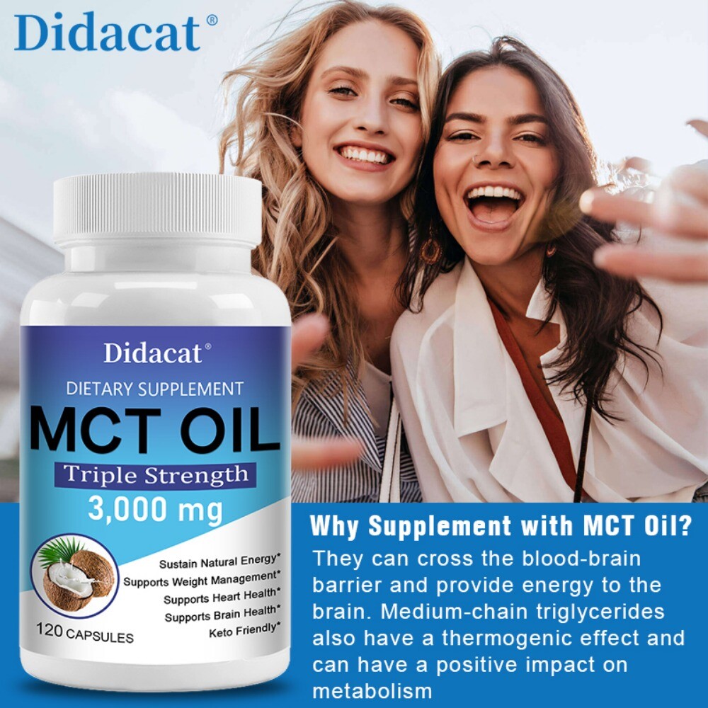 Pure MCT Oil 3000mg serving, C8 C10 Weight Loss, Energy, Brain Heart Health