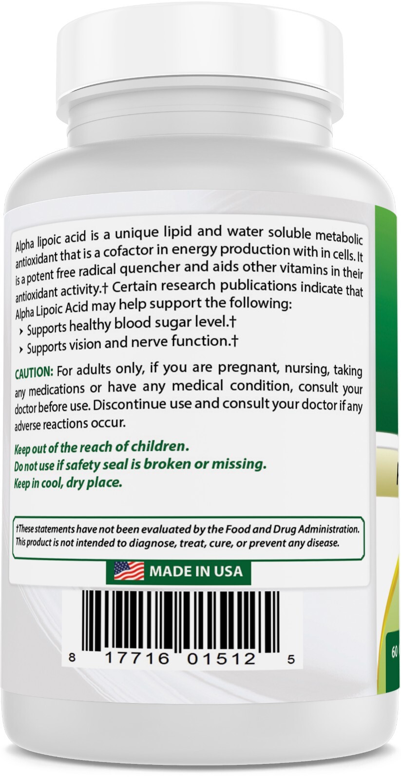 Best Naturals alpha lipoic acid 600 mg 60 Count – Powerful Antioxidant