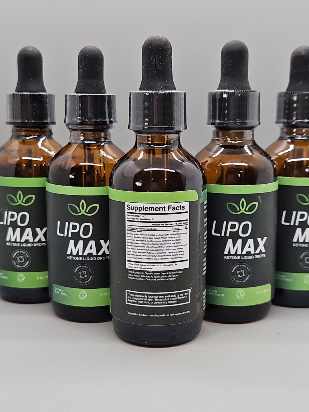 {L4} (5 Pack) Lipo Max Drops Advanced Formula Health & Fitness Supplement