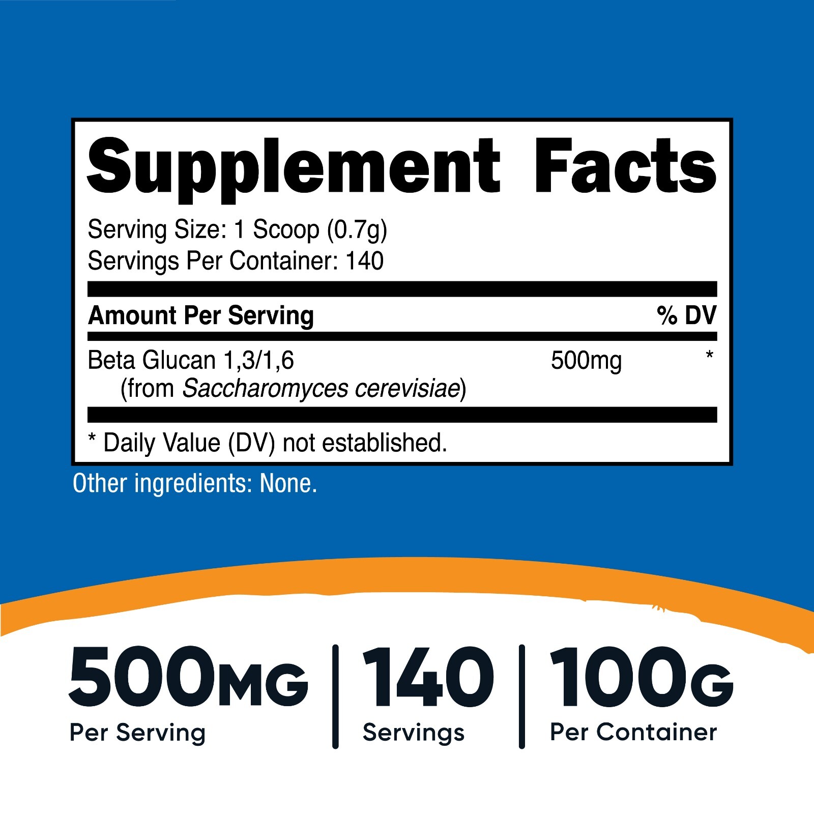 Nutricost Beta Glucan Powder 100 Grams (140 Servings)