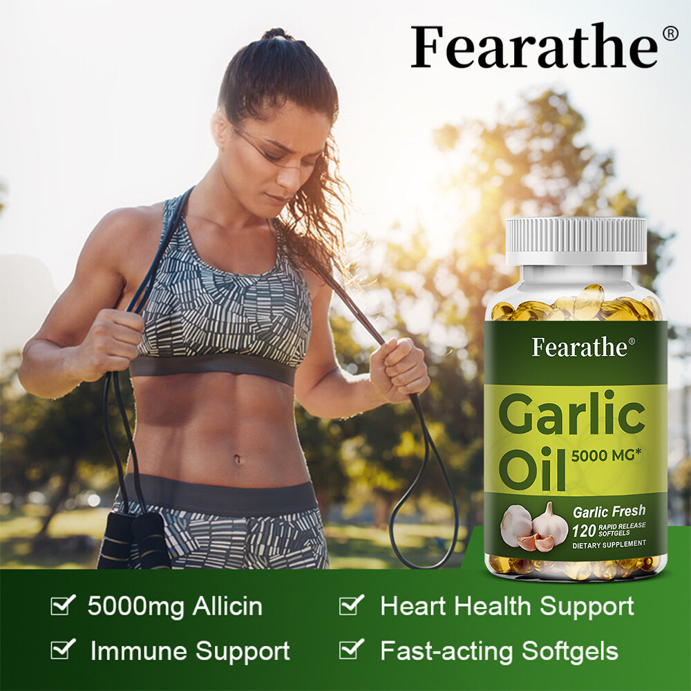Natural Garlic Oil 30 To 120 Capsules Heart Health Support 5000mg