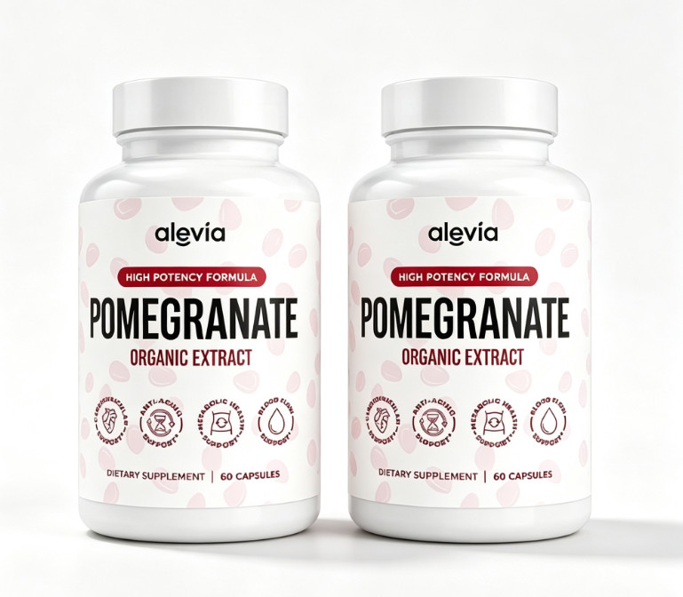 Alevia Pomegranate Capsules 60ct Organic Extract Antioxidant 1-5 pack
