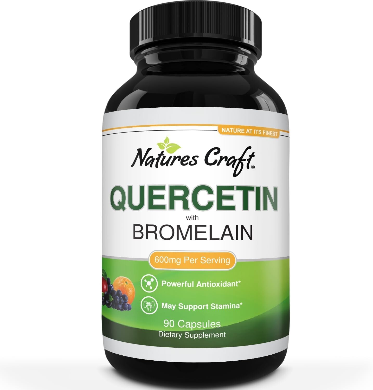 High Strength Quercetin 500mg 90 Capsules Plus 100mg Bromelain (3 Months Supply)