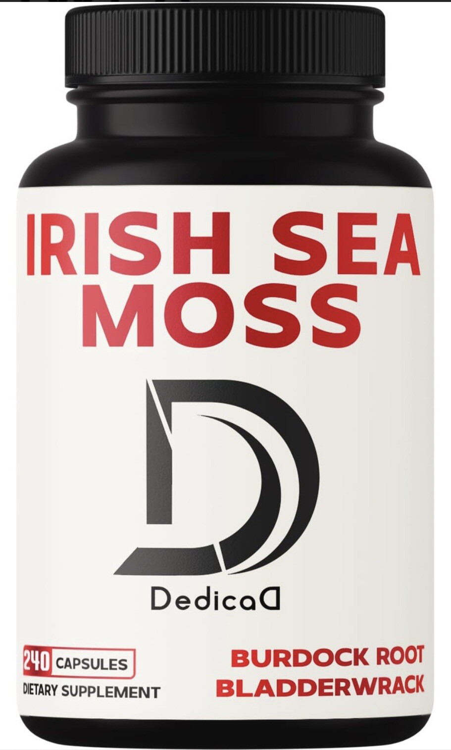 Dedicad Irish Sea Moss With Burdock Root & Bladderwrack 240 Capsules 2400mg