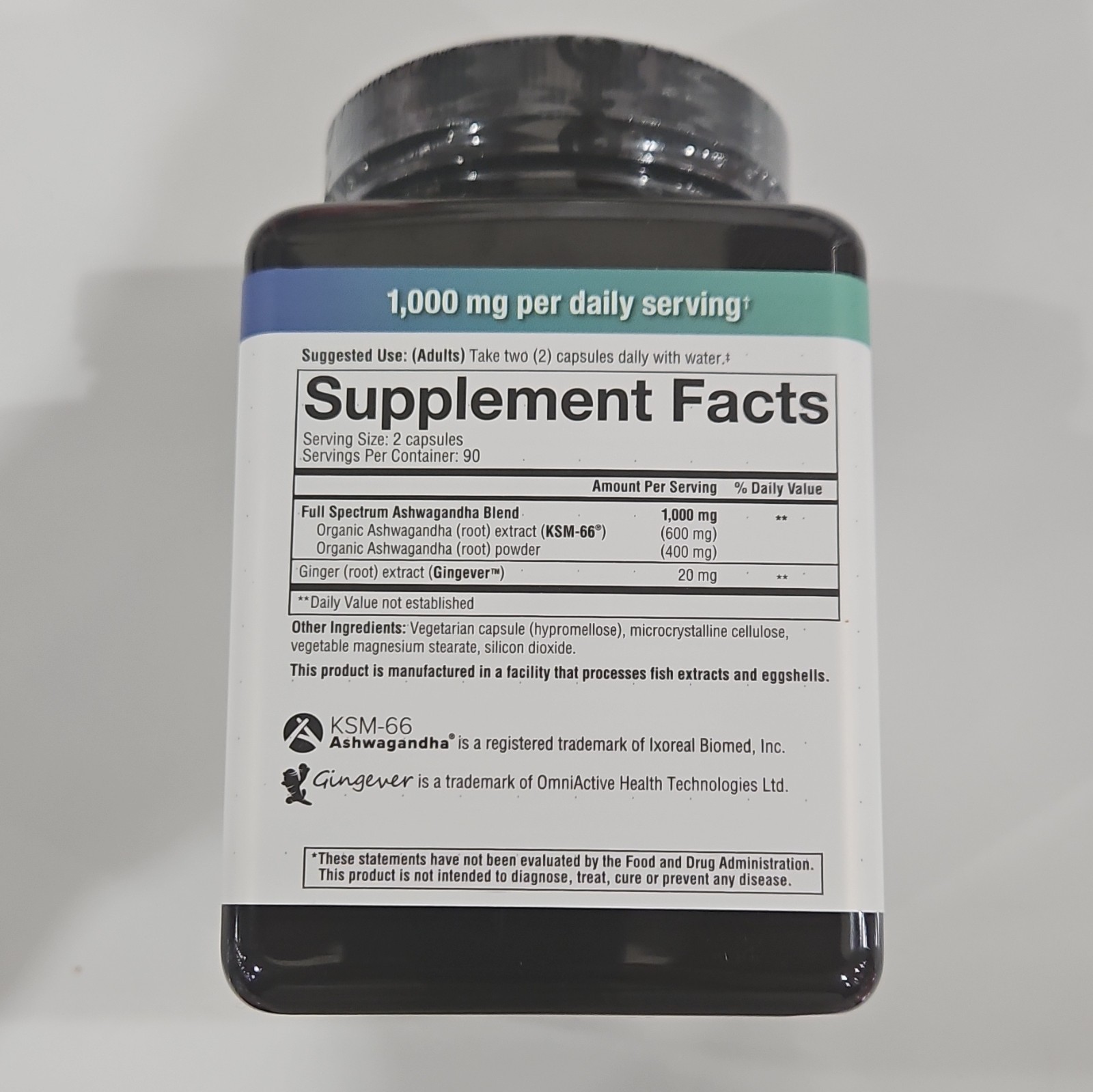 Youtheory Ashwagandha 1000mg KSM-66 Stress Support 180Vegetarian CapExp 03/2028