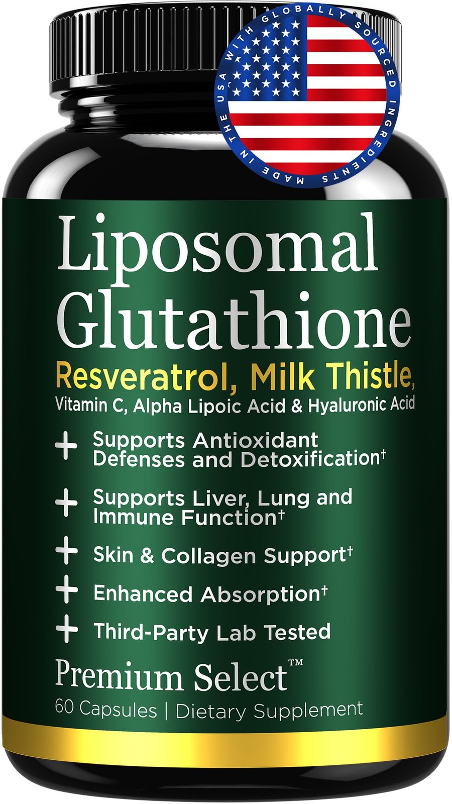 Premium Select Nutrition Liposomal Glutathione Capsules 60 Count (Pack of 1)